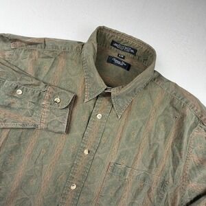 Christian Dior Monsieur Vintage AOP Shirt Mens XL 100% Cotton 90s Cowboy stripe